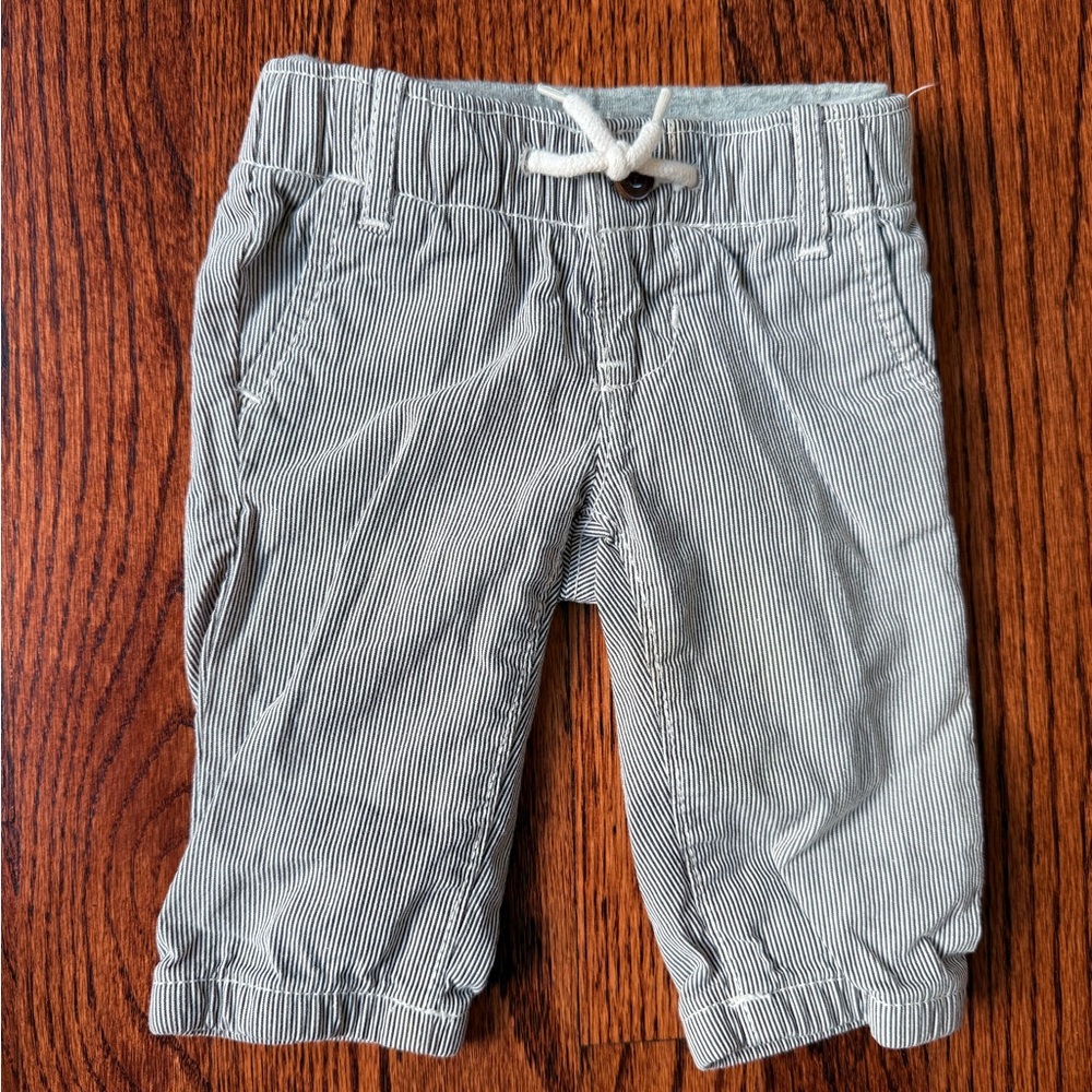 GAP Blue & White Striped Casual Baby Pants - Size 3-6 months